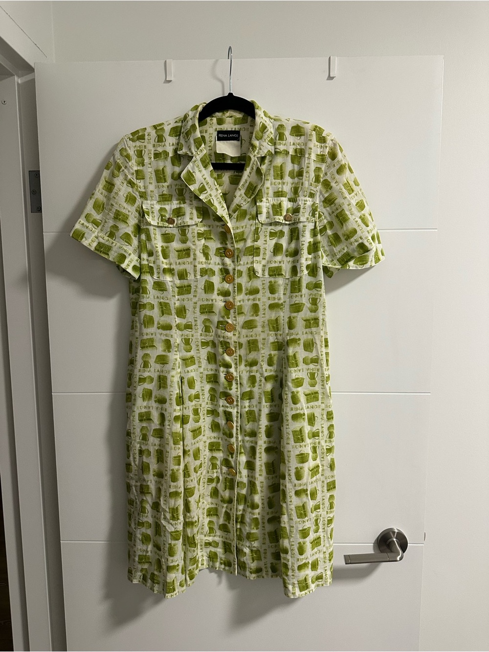 Rena Lange Vintage Basket Print Dress